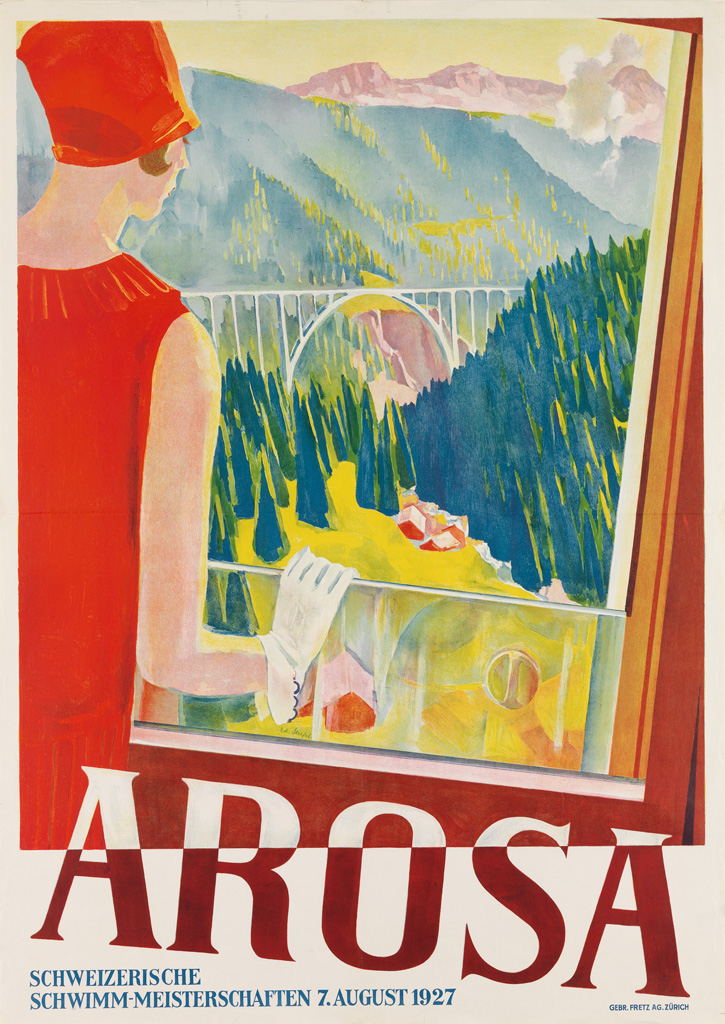 EDUARD STIEFEL (1875-1967). AROSA. 1927. 50x35 inches, 127x90 cm. Gebr. Fretz, Zurich.